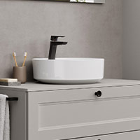 mit Aufsatzwaschtisch rund