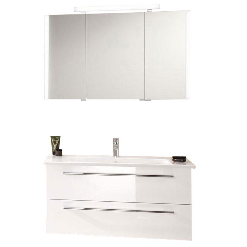 b collection b brace Badmöbel Set - 100 cm, Spiegelschrank, Venticello Keramik-Waschtisch, Waschtischunterschrank