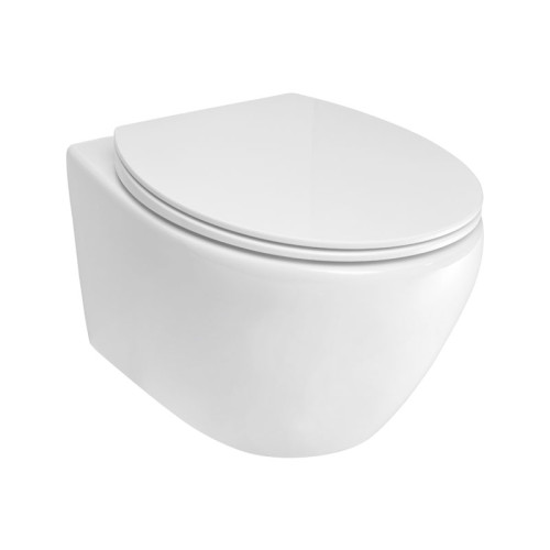 badshop.de Premium Design WC-Set - Tiefspüler, spülrandlos, Slim-WC-Sitz