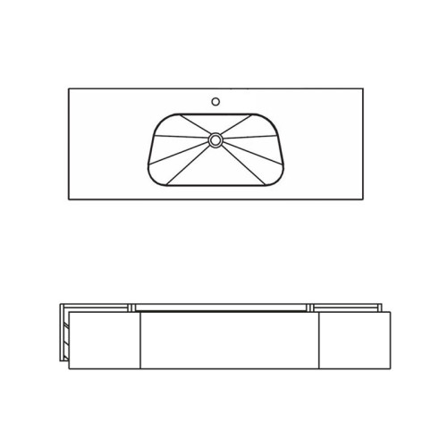Pelipal PCON Waschtisch mit Unterschrank 137 cm Skizze