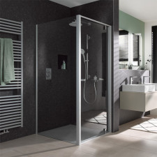 HSK Favorit Plus Duschtür mit Seitenwand Alu Silber-matt