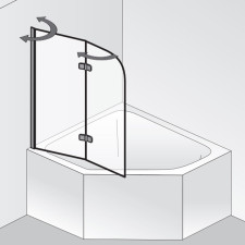 HSK Premium Softcube Badewannenaufsatz 2 bewegliche Elemente