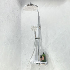 HSK Shower und Co Duschsystem AquaXPro 200 Thermostat Echtglas in chrom
