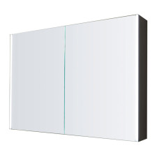 Badea Spiegel Spiegelschrank - 100 cm, 2 Türen, doppelt verspiegelt, 4 Glasböden