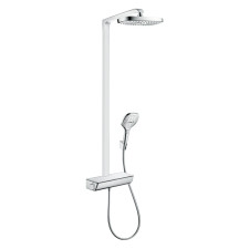 Hansgrohe Raindance Select E Showerpipe 300 2jet Thermostat in weiss/chrom