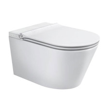 badshop.de Premium Design Dusch-WC - spülrandlos, mit Slim WC-Sitz, Absenkautomatik, Dusch-WC mit Fernbedienung- B: 370 H: 400 T: 590