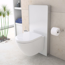 badshop.de Premium Design WC-Set - Tiefspüler, spülrandlos mit Power Flush, Keramik-Veredlung, WC-Sitz Absenkautomatik- B: 360 H: 350 T: 500