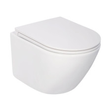 badshop.de Premium Design WC-Set - geräuscharme Spülung, Power Flush, hochwertige Keramiklasur, Absenkautomatik- B: 360 H: 350 T: 500