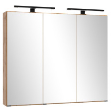 Held Möbel Ashton Spiegelschrank - 120 cm, 3 Spiegeltüren, 6 Glaseinlegeböden