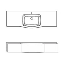 Pelipal PCON Waschtisch mit Unterschrank 172 cm Skizze