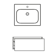 Pelipal PCON Waschtisch mit Unterschrank 62 cm Skizze