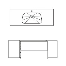 Pelipal PCON Waschtisch mit Unterschrank 137 cm Skizze