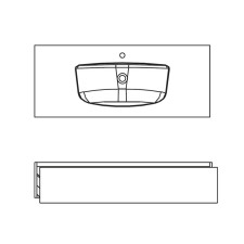 Pelipal PCON Waschtisch mit Unterschrank Set 122 cm Skizze