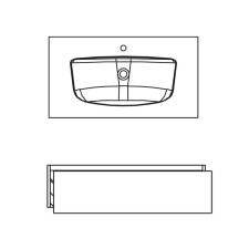 Pelipal PCON Waschtisch mit Unterschrank Set 92 cm Skizze