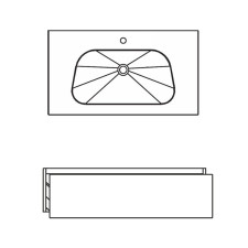 Pelipal PCON Waschtisch mit Unterschrank 92 cm Skizze