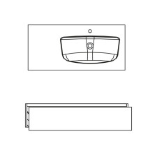 Pelipal PCON Waschtisch mit Unterschrank Set 107 cm Skizze