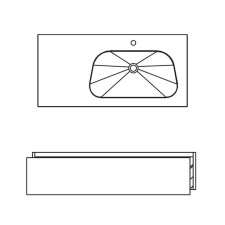 Pelipal PCON Waschtisch mit Unterschrank 107 cm Skizze