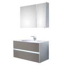 Pelipal Serie 6010 Badmöbel Set 1-4 - 84 cm, Spiegelschrank, Mineralmarmor-, Solid Surface oder Krion-WT, Unterschrank- B: 840 H: - T: 500