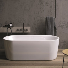 Riho Badewannen Oval-Badewanne Modesty - Acryl - 170 x 76 cm, freistehend, 174 Liter, Farbe Weiß Glänzend- B: 1700 H: 590 T: 760
