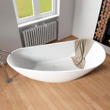 Riho Freistehende Badewanne Granada - Solid Surface - 170 / 80, weiß matt