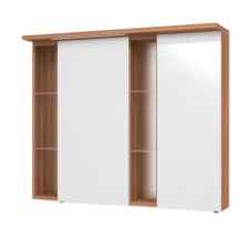 Puris Linea Spiegelschrank - 100 cm, 2 Türen, 2 verspieglte Regale rechts