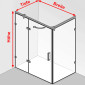 HSK Atelier Plan Pur - AP.223 - Drehtür an Nebenteil und Seitenwand Skizze