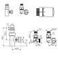 HSK Designheizkörper Montageset / Mischbetrieb Set - Version links Maße