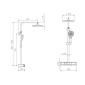 HSK Shower und Co Duschsystem AquaXPro 200 Thermostat Echtglas chrom, Skizze 2