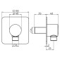 HSK Shower und Co Duschsystem / Shower Set 2.04 Softcube Wandanschlussbogen Maße