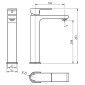 HSK Shower und Co Waschtisch-Armatur - Einhebelmischer Softcube 2.0 Skizze