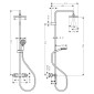 Hansgrohe Vernis Shape Duschsystem Showerpipe 230 1jet Ecosmart Skizze