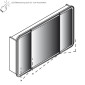 Lanzet Spiegel Spiegelschrank M9- 120 cm, 3 Türen mit LED-Beleuchtung Skizze