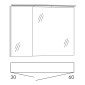 Marlin Bad 3090 - Cosmo Badmöbel Set 2-1 90 cm Spiegelschrank Skizze
