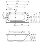 Mauersberger Primo Oval-Badewanne 170 / 75 cm uno Skizze