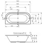 Mauersberger Primo Oval-Badewanne 180/80 Skizze