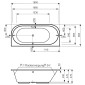 Mauersberger Primo Oval-Badewanne 180 x 80 cm uno Skizze