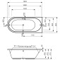Mauersberger Primo Oval-Badewanne 180 x 80 cm uno Skizze
