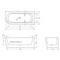 badshop.de Premium Design Eck-Badewanne - 180 Oval F Rechts Skizze