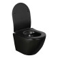badshop.de Premium Design WC-Set - Tiefspüler, spülrandlos, Schwarz-Matt, offen