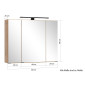 Held Möbel Ashton Spiegelschrank - 80 cm, 3 Spiegeltüren, 6 Glaseinlegeböden