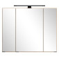 Held Möbel Ashton Spiegelschrank - 80 cm, 3 Spiegeltüren, 6 Glaseinlegeböden