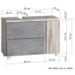 Held Möbel - Empoli Waschtischunterschrank 85 cm  Skizze