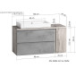 Held Möbel Empoli Waschtisch mit Unterschrank - 80 cm Skizze