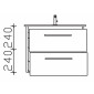 Pelipal Serie 9005 Waschtisch mit Unterschrank Set 64 cm Skizze