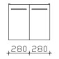 Pelipal Serie 9005 Waschtischunterschrank 56 cm Skizze 2 Türen