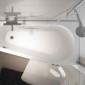 Riho Badewannen Raumspar-Badewanne Delta Links - Acryl - 150 x 80 cm, 110 Liter,