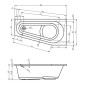 Riho Badewannen Raumspar-Badewanne Delta Links - Acryl - 160 x 80 cm, 130 Liter,