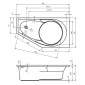 Riho Badewannen Raumspar-Badewanne Yukon Links - Acryl - 160 x 90 cm, 175 Liter,