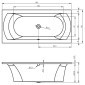 Riho Easypool Whirlpool/mechanische Steuerung Lima 180 x 80 cm, Skizze