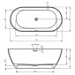 Riho Freistehende Badewanne Bilbao  Solid Surface  170 / 80, weiß matt, Maße